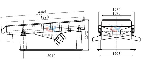 1540直線振動篩結(jié)構圖 1540直線振動篩結(jié)構圖